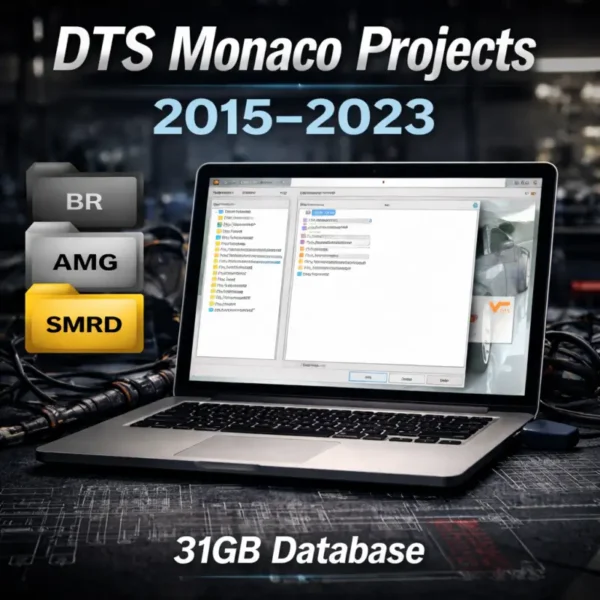 DTS Monaco Projects 2015-2023 31GB Database for AMG, BR, and SMRD automotive programming
