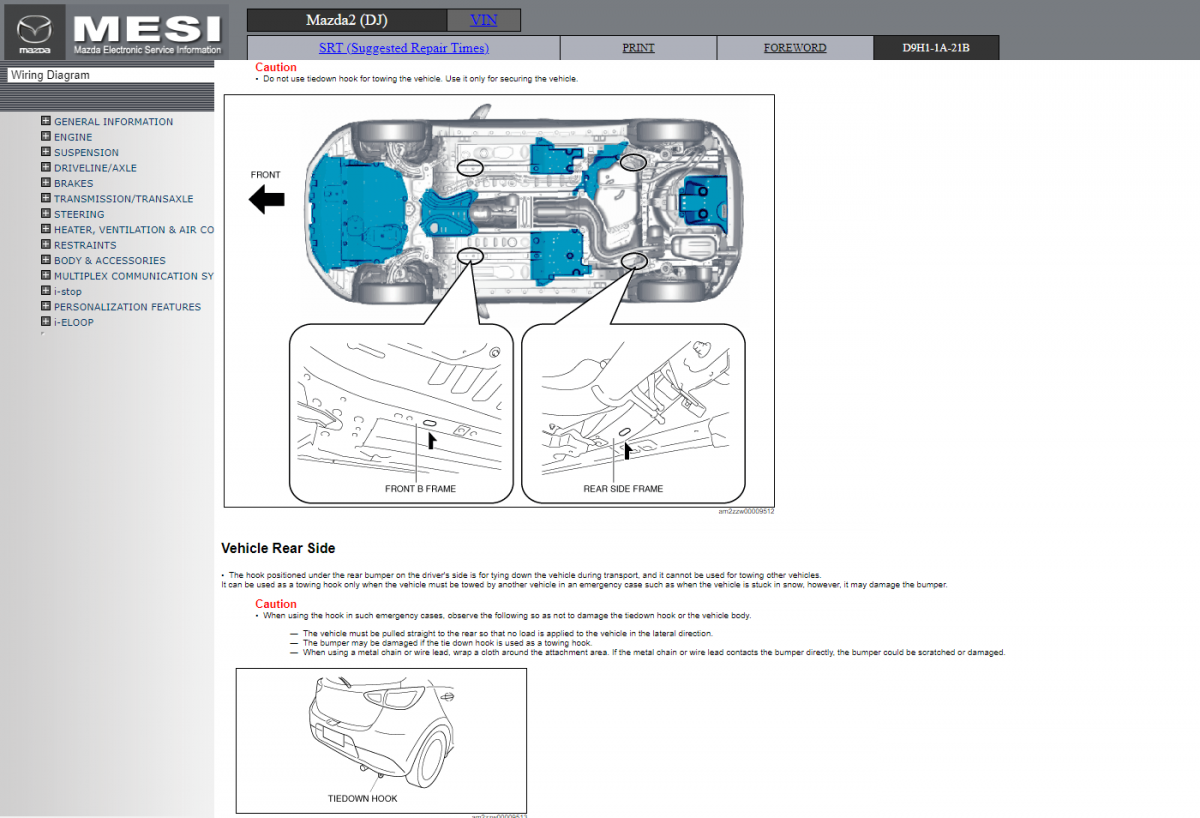 Mazda2 (DJ) Electronic Service Information (MESI)