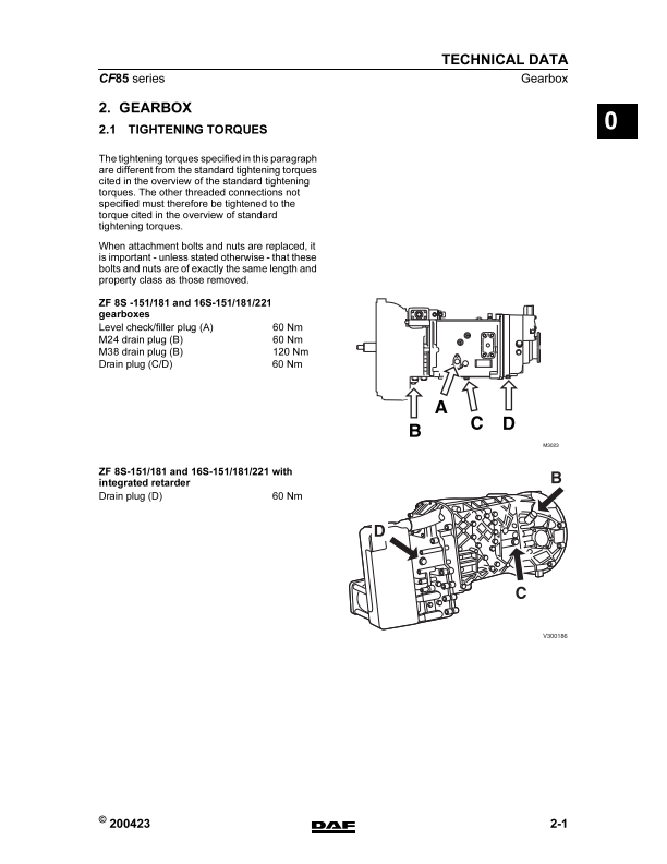 DAF CF85 Series Maintenance & Repair Manual
