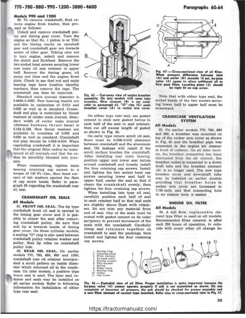 David Brown 770–4600 Tractor Shop Manual PDF Engine Rebuild, Hydraulics & Electrical Systems