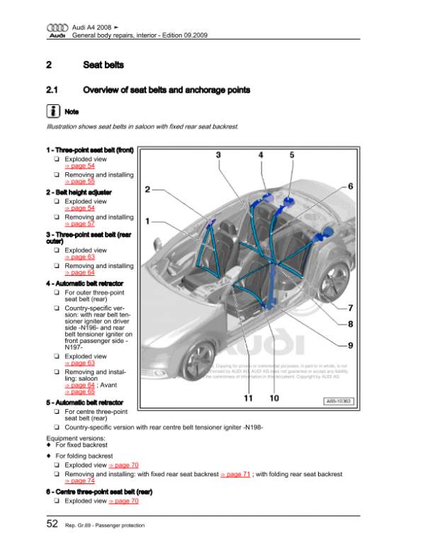 Audi A4 (B5/B6/B7/B8/8D/8E/8H/8K) Interactive Service Manuals