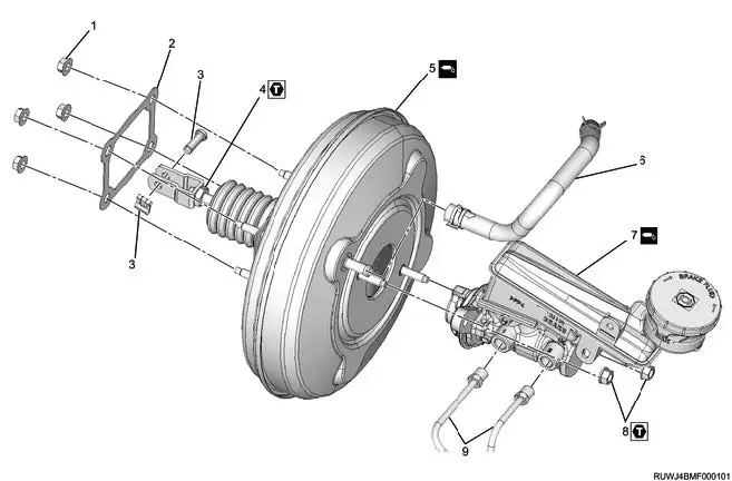 ISUZU MU-X & D-MAX 2017–2019 Workshop Service Repair Manual Brake Booster Installation