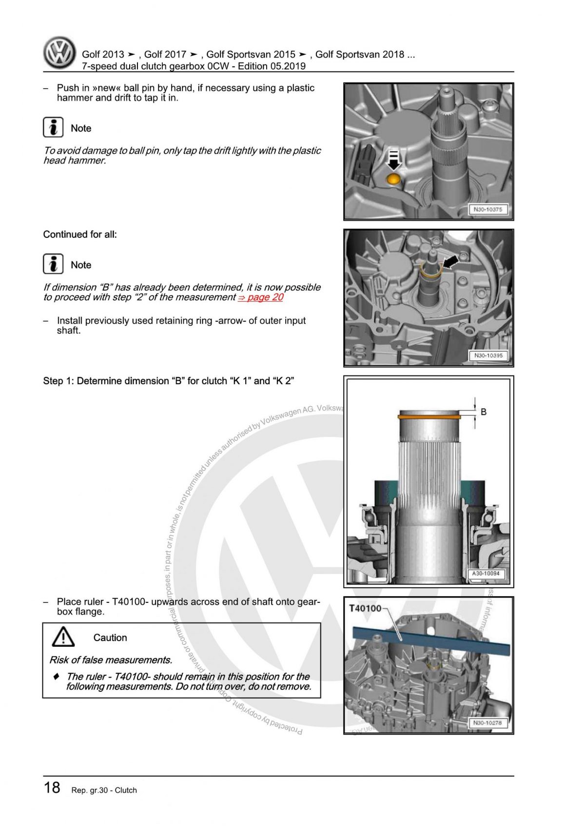 VW 7-Speed Dual Clutch Gearbox 0CW OEM Workshop Manual