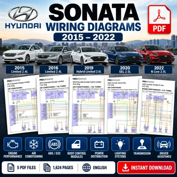 Hyundai Sonata wiring diagram manual 2015 2016 2019 2020 2022 electrical schematics