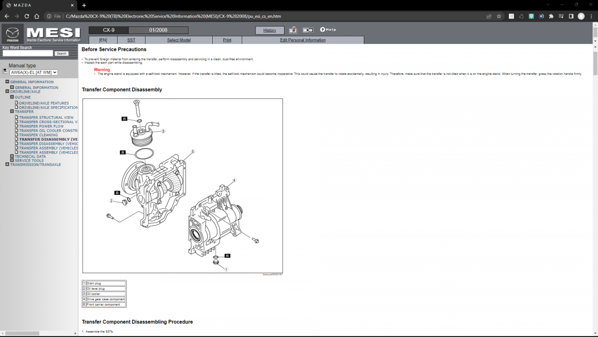 Mazda CX-9 (TB) Electronic Service Information (MESI)