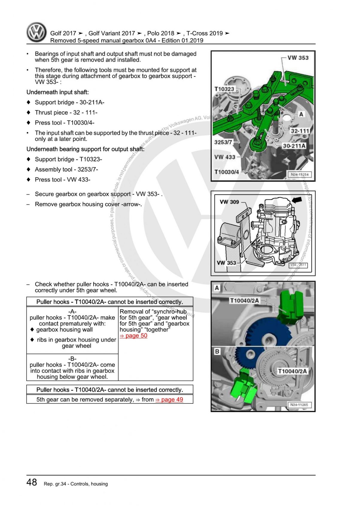 VW 5-Speed Manual Gearbox 0A4 OEM Workshop Manual