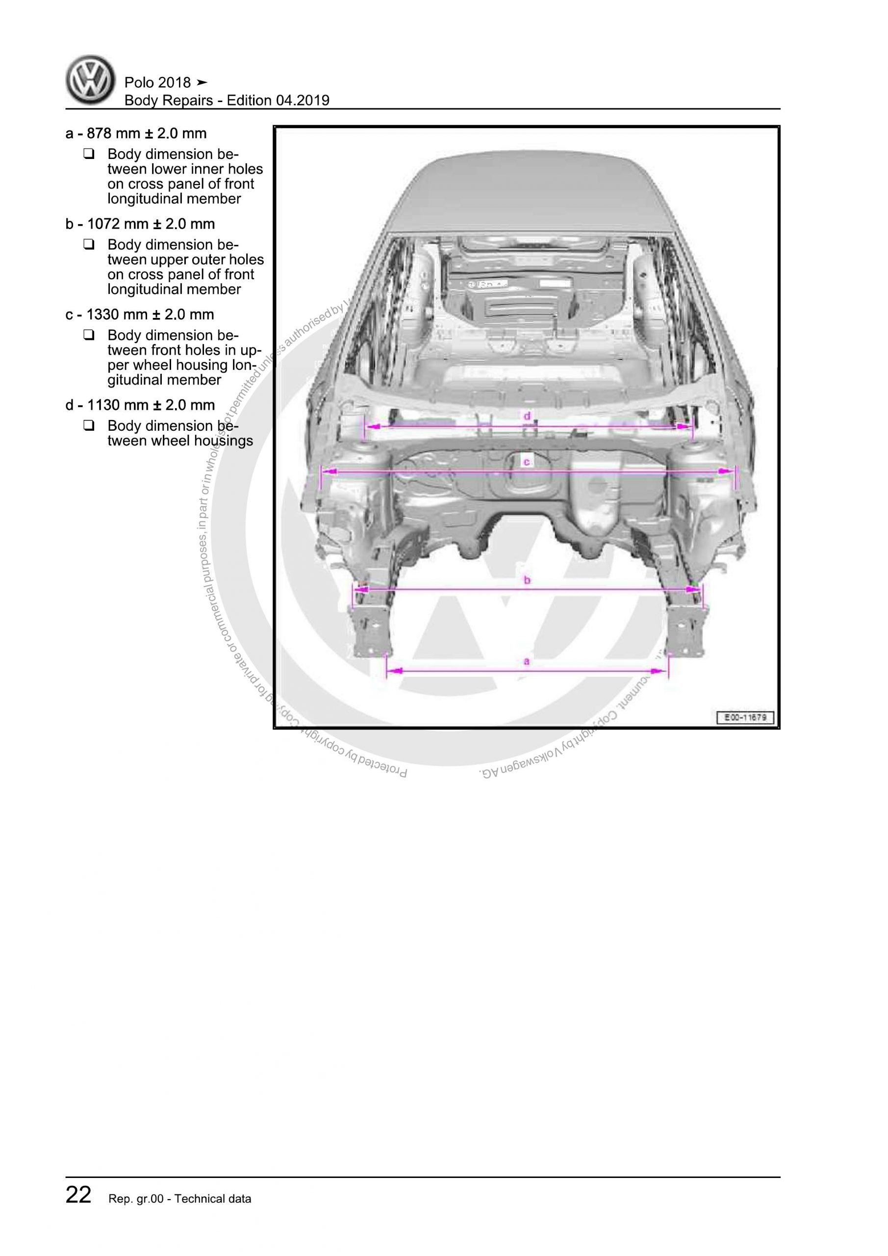 VW Polo (AW-BZ) Body Repairs OEM Workshop Manual