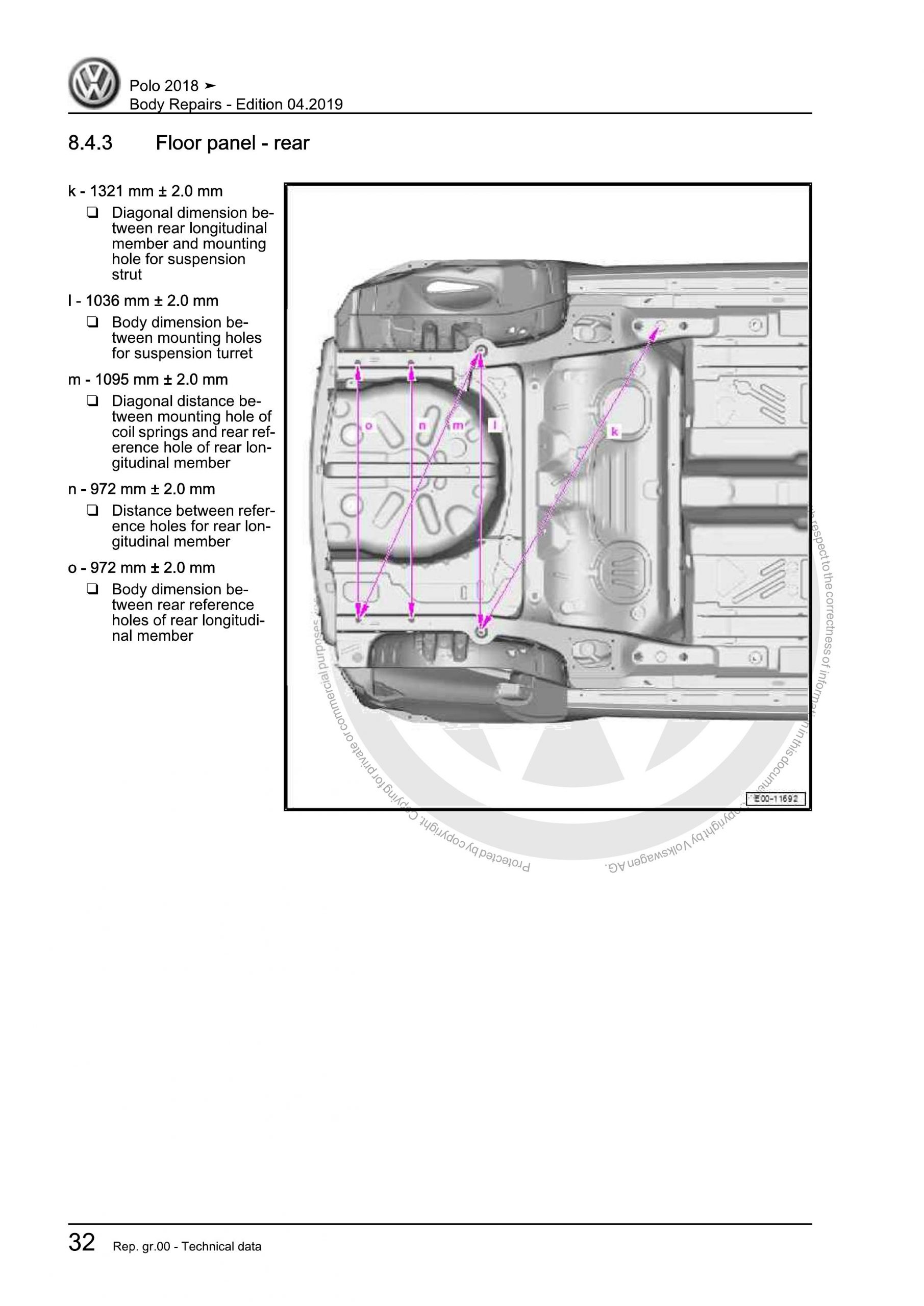 VW Polo (AW-BZ) Body Repairs OEM Workshop Manual