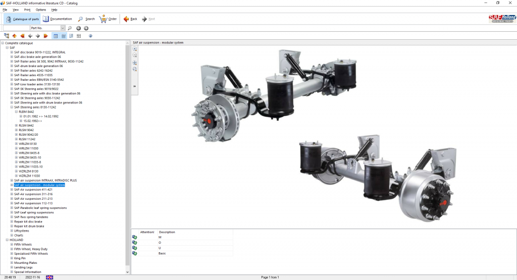 SAF-Holland OEM Axles & Suspension Systems Identification Spare Parts ...