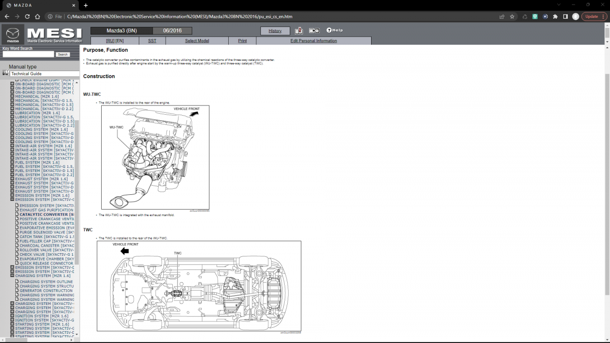Mazda3 (BN) Electronic Service Information (MESI)