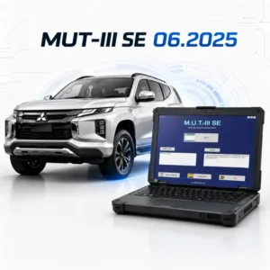 Mitsubishi MUT-III SE 06.2025 remote installation service for dealer diagnostic software, J2534 PassThru setup, ECU programming, and Mitsubishi vehicle diagnostics