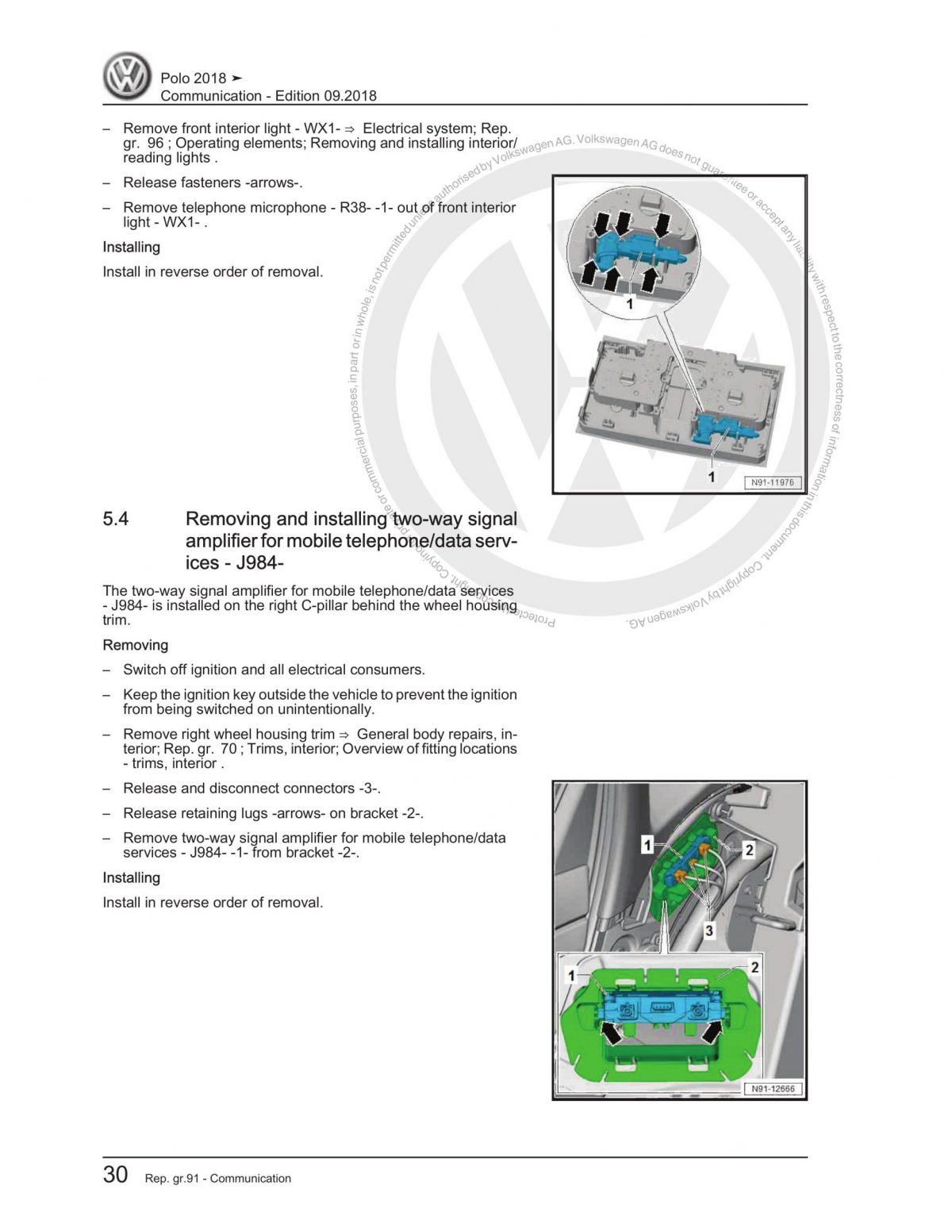 VW Polo (AW-BZ) Communication Workshop Manual