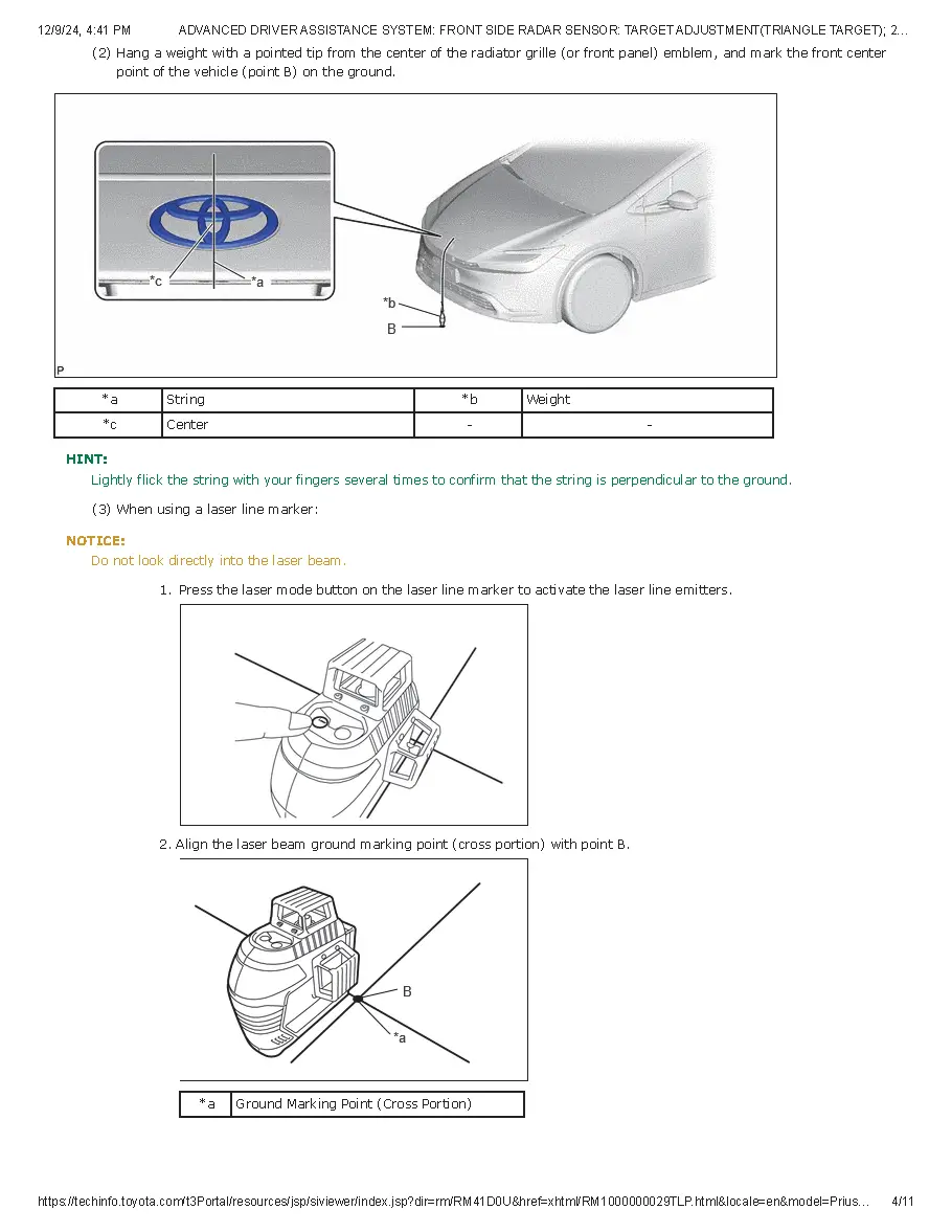 Toyota Prius Prius Prime 2023–2024 Workshop Service Repair Manual - ADVANCED DRIVER ASSISTANCE SYSTEM