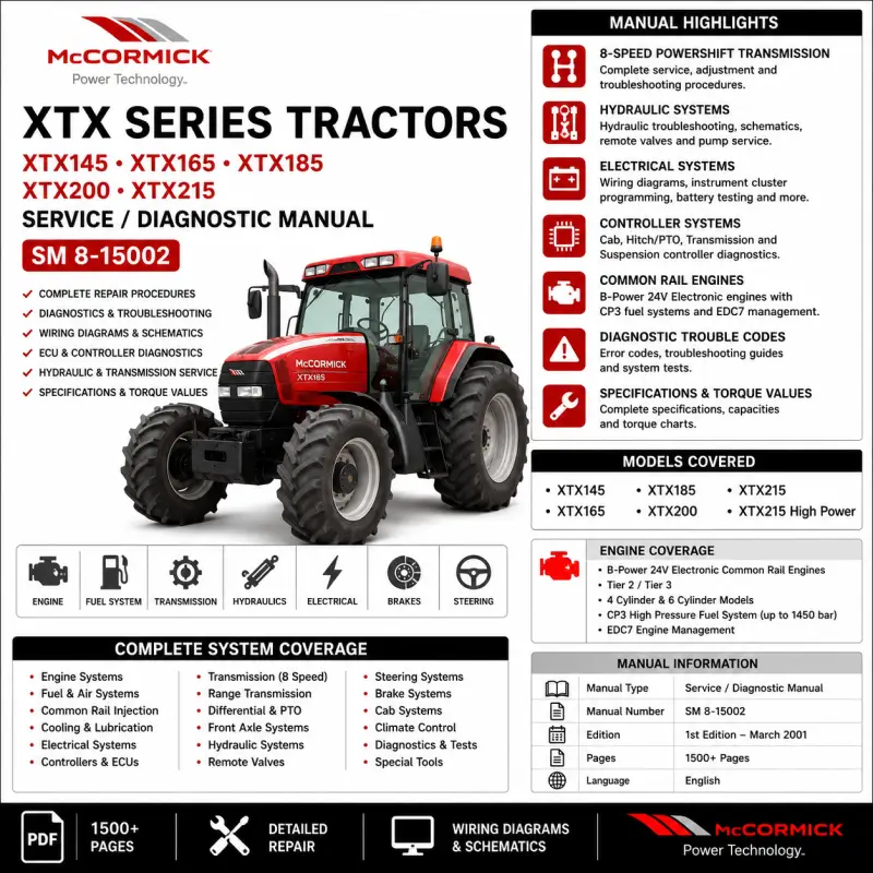mccormick-xtx-series-service-manual McCormick XTX145 XTX165 XTX185 XTX200 XTX215 tractor service diagnostic manual