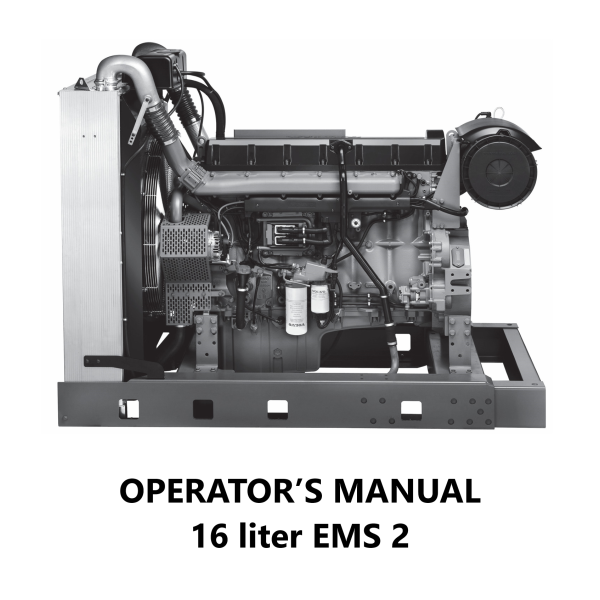 Volvo Penta Generating Set & Industrial Engines (16 liter EMS 2) Operator's Manual