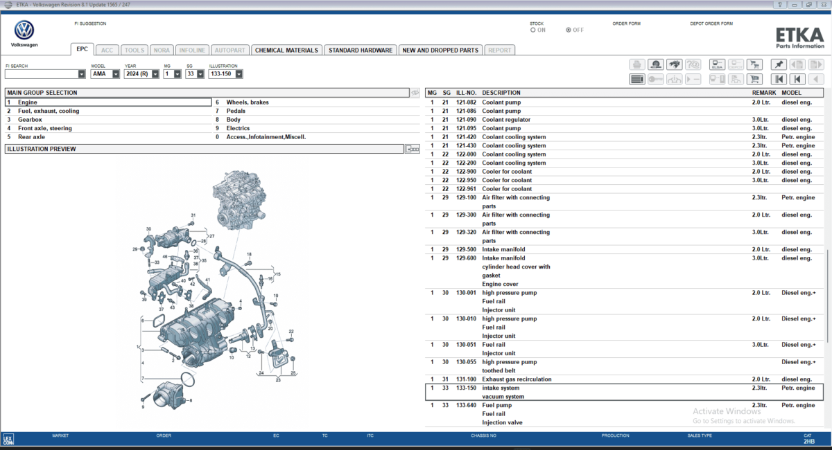 VAG ETKA Electronic Parts Catalog Offline for Volkswagen, Audi, Škoda, SEAT