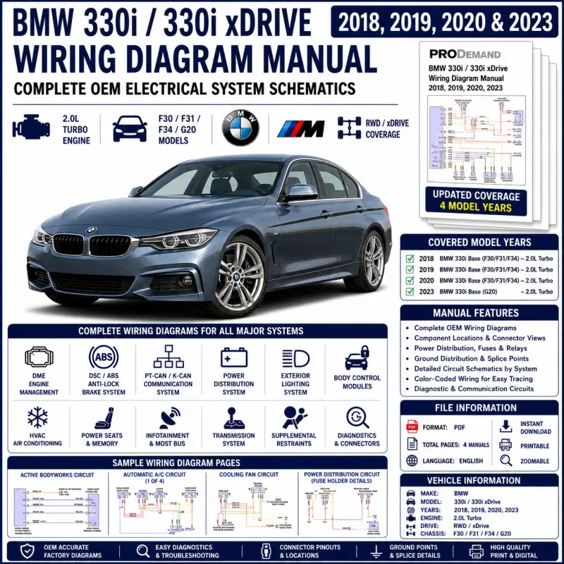bmw-330i-330i-xdrive-2018-2023-wiring-diagram-manual BMW 330i and 330i xDrive 2018-2023 wiring diagram manual PDF for 2.0L turbo electrical systems, DME, DSC, PT-CAN, power distribution, HVAC, lighting, and OEM circuit schematics
