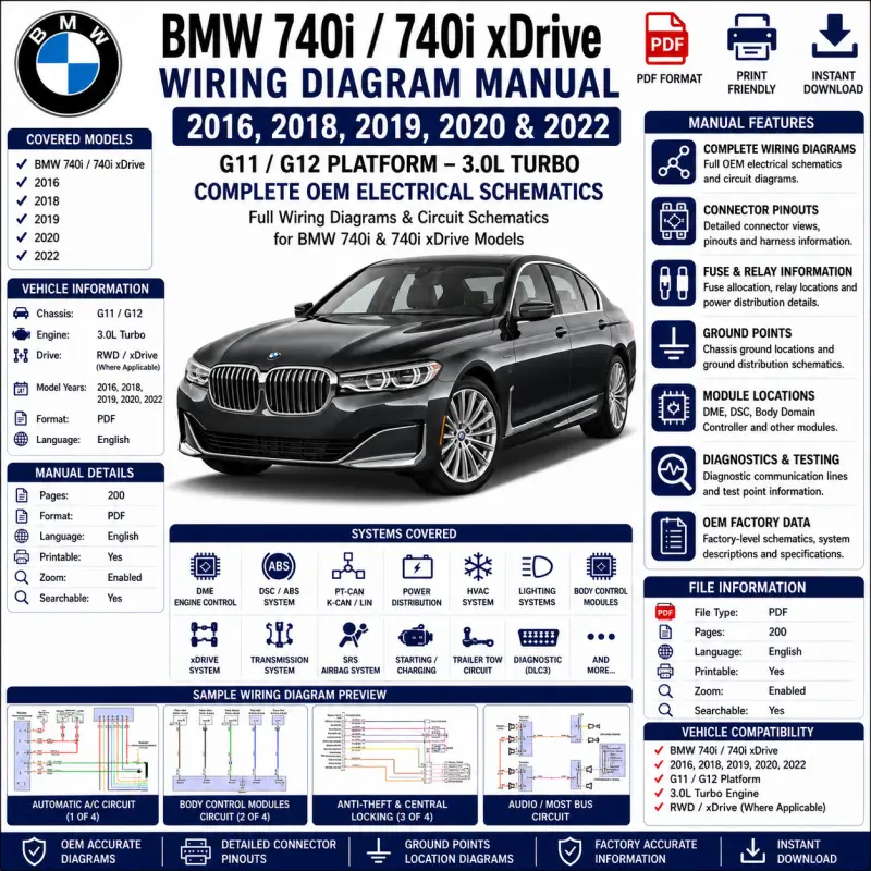 bmw-740i-740i-xdrive-g11-g12-2016-2022-wiring-diagram-manual BMW 740i and 740i xDrive G11 G12 2016, 2018-2020 and 2022 wiring diagram manual PDF for 3.0L turbo electrical systems, DME, DSC, PT-CAN, xDrive, power distribution, and OEM circuit schematics