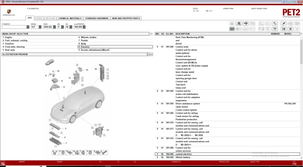 Porsche PET2 PTKA Electronic Parts Catalog Offline
