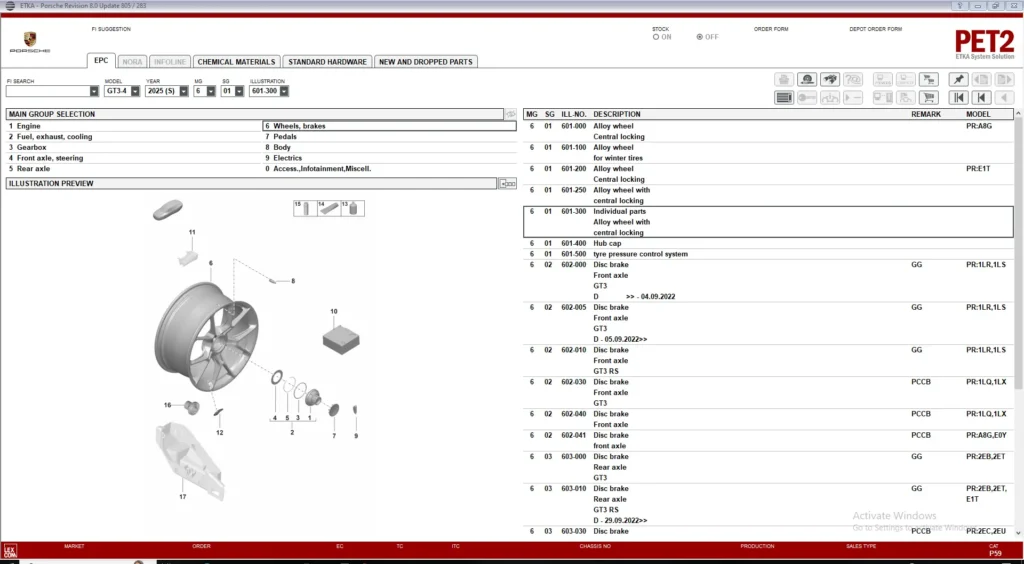 Porsche PET2 PTKA Electronic Parts Catalog Offline