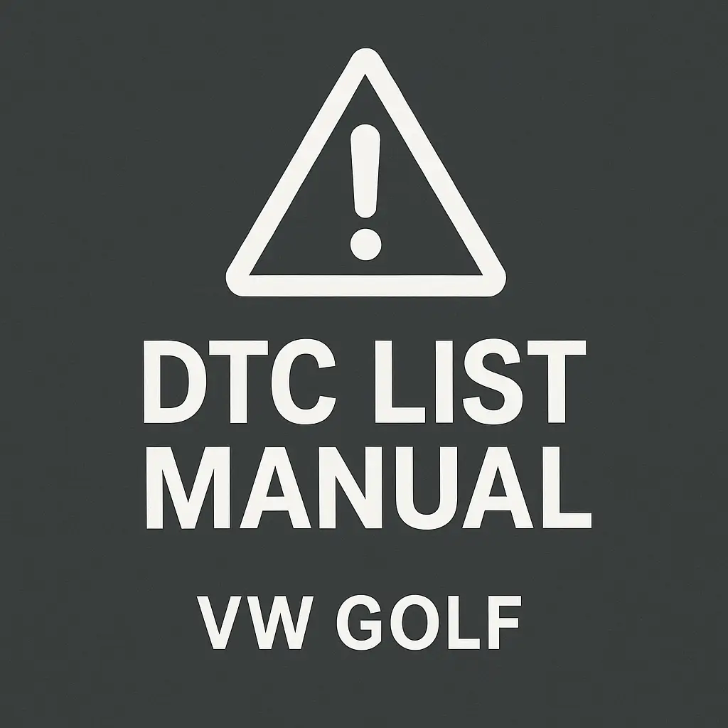 VW Golf 7 Diagnostic Trouble Code (DTC) List Manual PDF (Edition 01.2018)