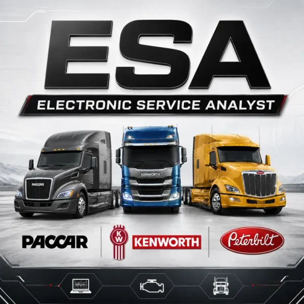 PACCAR ESA Electronic Service Analyst software for Kenworth and Peterbilt truck ECU diagnostics and parameter programming