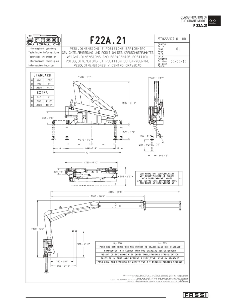 Fassi F22A.21 Hydraulic Crane Use & Maintenance Manual PDF