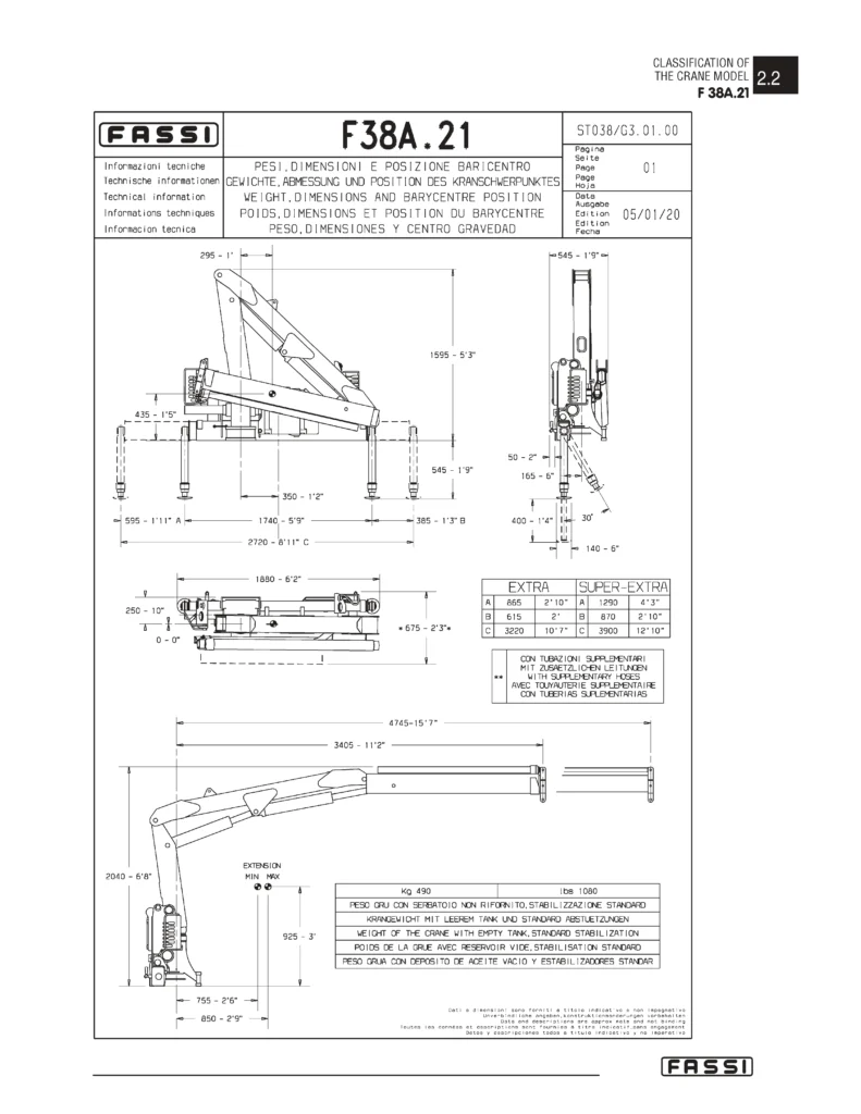 Fassi F38A.21 Hydraulic Crane Use & Maintenance Manual PDF