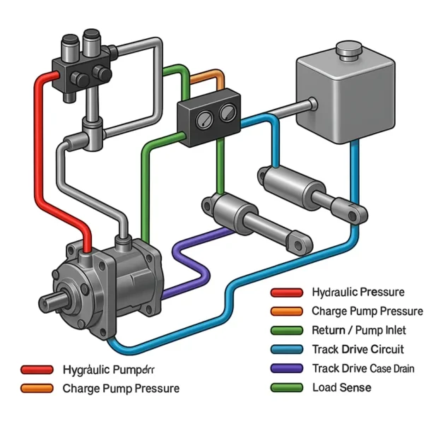 CASE 1150M Hydraulic Schematic – Factory Hydraulic Circuit Diagram for Crawler Dozer