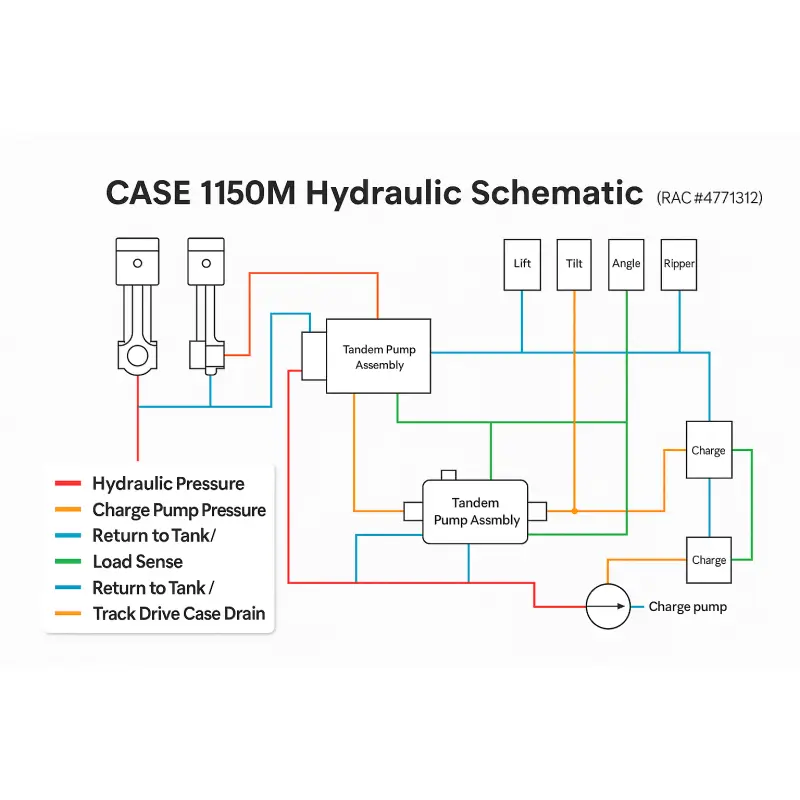 CASE CRAWLER DOZER 1150M Hydraulic Schematic CASE CRAWLER DOZER 1150M Hydraulic Schematic - Image 1