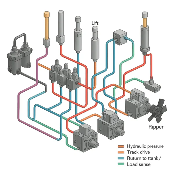 CASE CRAWLER DOZER D180C Hydraulic Schematic