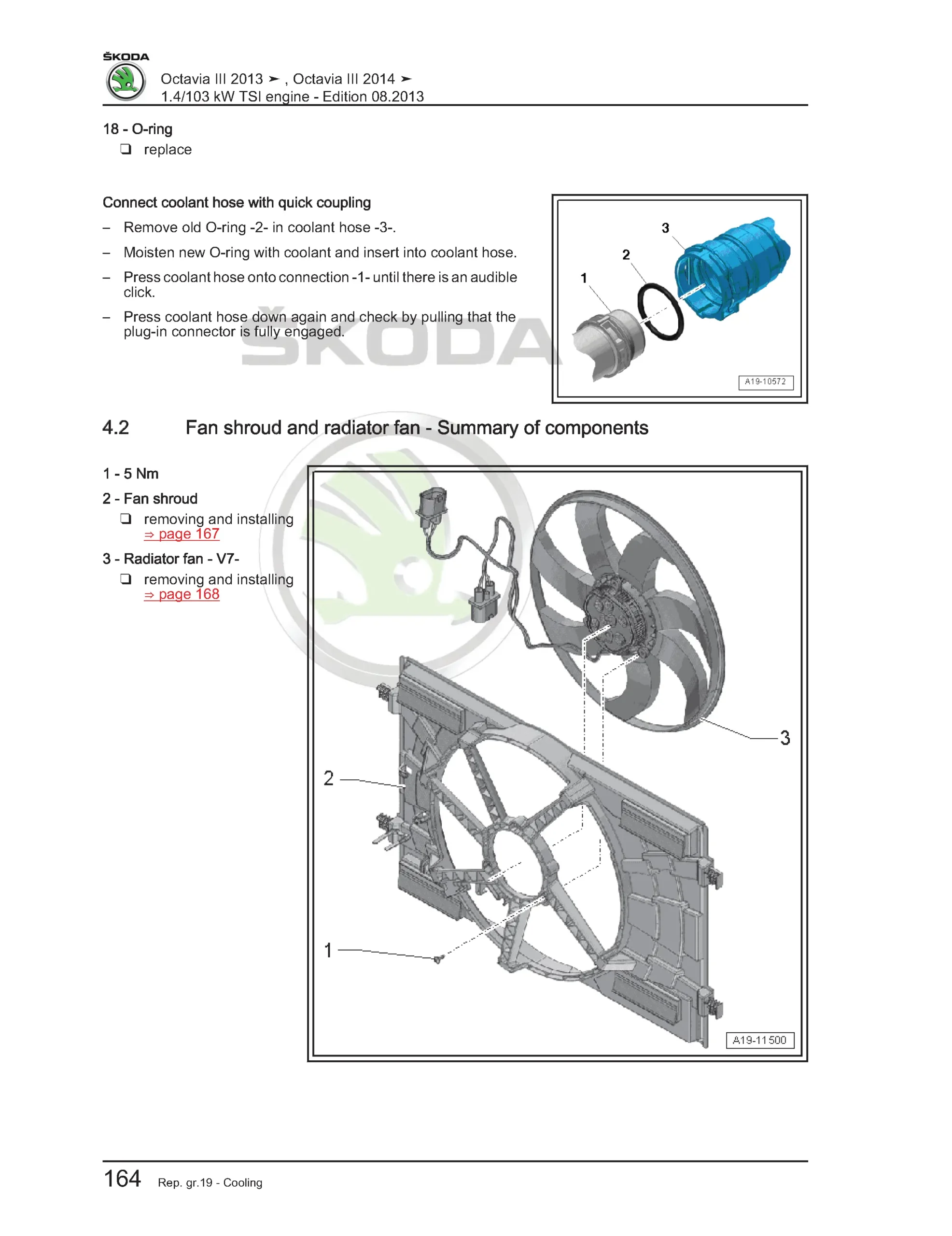 Engine-section diagram showing the 1.4 TSI oil filter housing, pressure sensor, and control-valve components with labeled parts