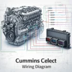 Cummins Celect ECM wiring diagram injector sensor pinout electrical schematic blueprint