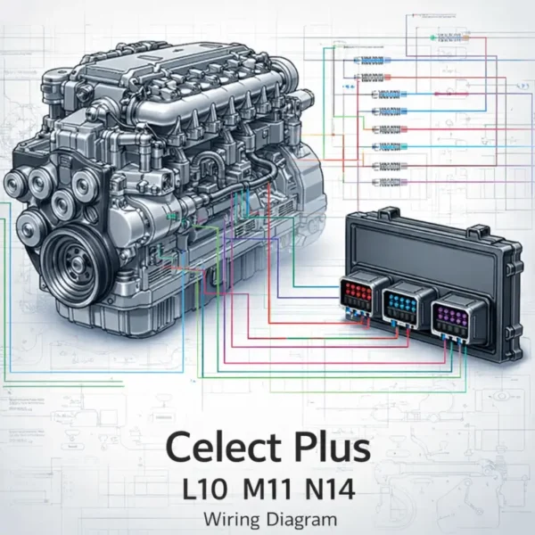 Cummins Celect Plus L10 M11 N14 wiring diagram ECM pinout injector sensor fault codes schematic