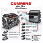 Cummins Gas Plus engine wiring diagram ECM pinout fuel control ignition sensors oxygen sensor schematic blueprint