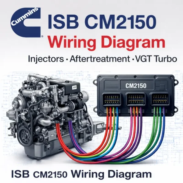 Cummins ISB CM2150 wiring diagram ECM pinout injector DPF VGT turbo sensor schematic blueprint