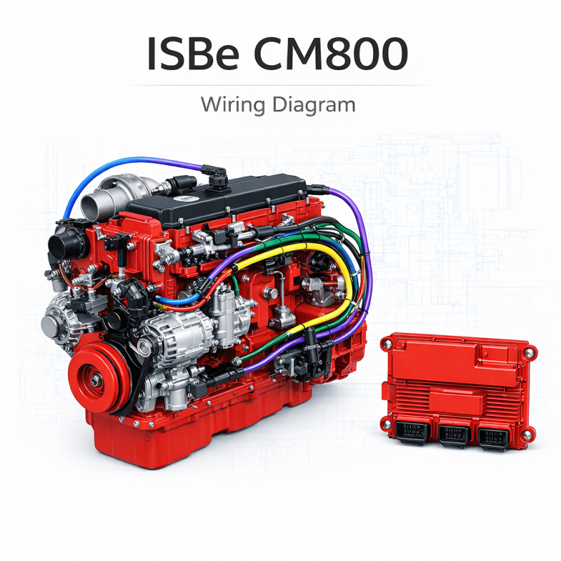 Cummins ISBe CM800 Wiring Diagram ECM Pinout, Sensors, Accelerator, PTO & J1587 Network (3666483-02) Cummins ISBe CM800 wiring diagram ECM pinout accelerator sensor PTO J1587 schematic blueprint