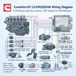 Cummins ISF 2.8 CM2220 AN wiring diagram ECM pinout injectors DEF dosing unit NOx SCR sensors infographic schematic