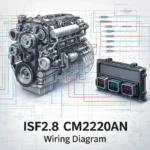 Cummins ISF2.8 CM2220AN wiring diagram ECM pinout injector sensor CAN bus schematic