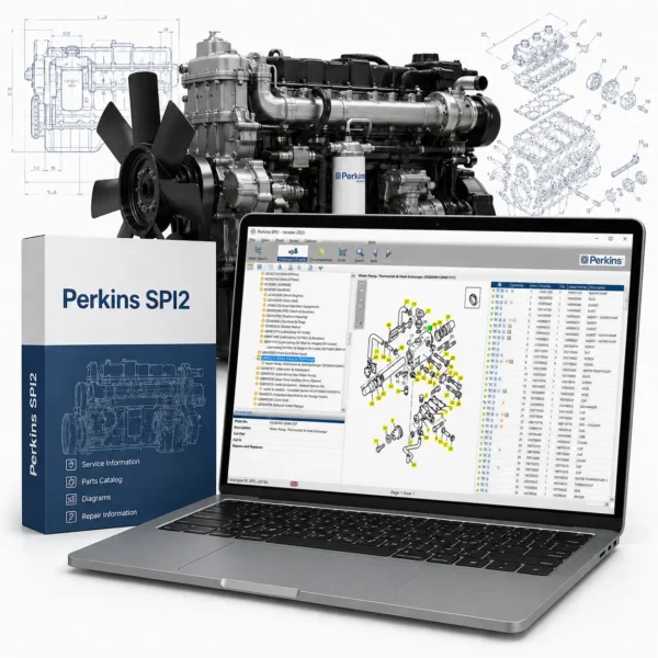 Perkins SPI2 service and parts catalog software for Perkins engine repair manuals, spare parts lookup, and maintenance documentation