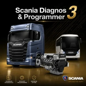 Scania SDP3 diagnostic and programming software for Scania trucks, buses, and engines, supporting advanced diagnostics, ECU programming, parameter configuration, calibrations, and VCI communication.