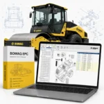BOMAG EPC electronic parts catalog software with BOMAG road roller, OEM exploded diagrams, and interactive parts lookup interface