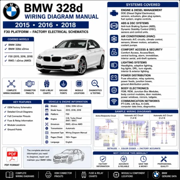 BMW 328d F30 wiring diagram manual PT CAN FEM DDE diesel electrical schematics