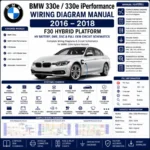 BMW 330e F30 2016-2018 wiring diagram manual PDF for 2.0L turbo hybrid electrical circuits and high-voltage system wiring