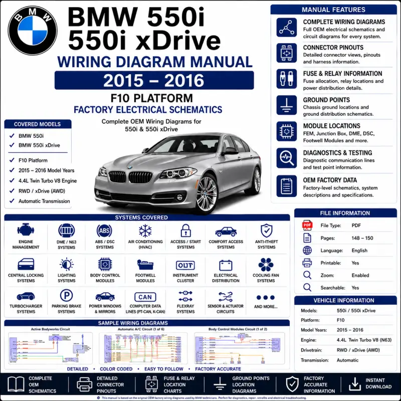 bmw-550i-f10-2015-2016-wiring-diagram BMW 550i F10 2015 2016 wiring diagram manual PT CAN DME DSC electrical schematics