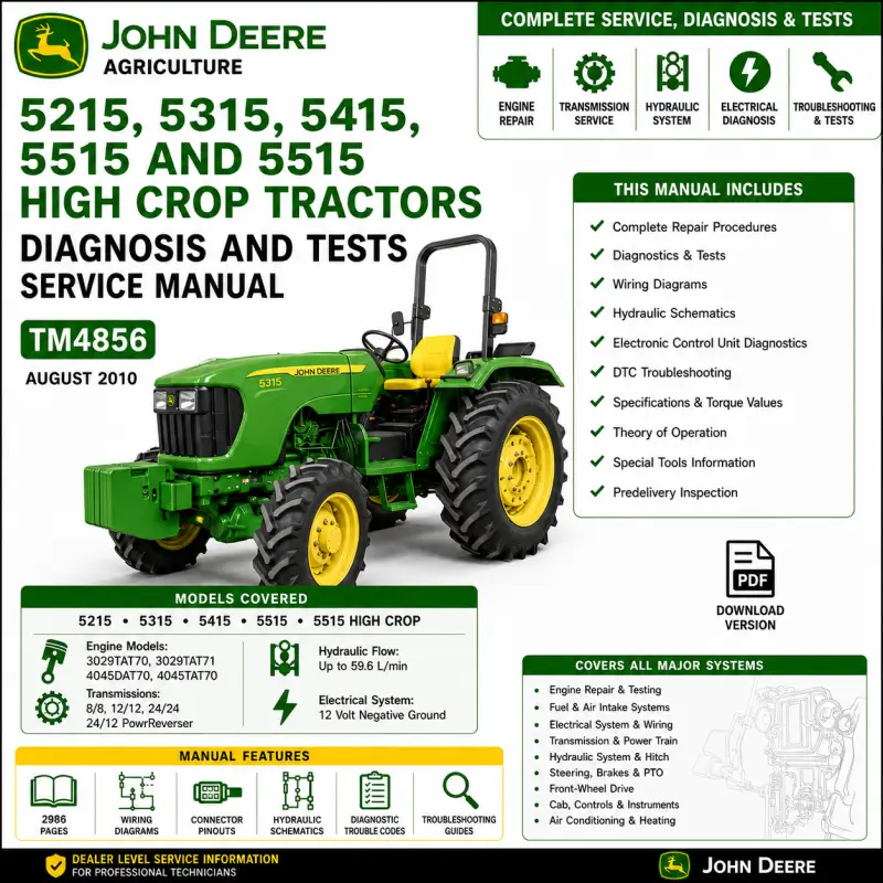 john-deere-5215-5315-5415-5515-service-manual John Deere 5215 5315 5415 5515 tractor diagnosis and tests service repair manual TM4856