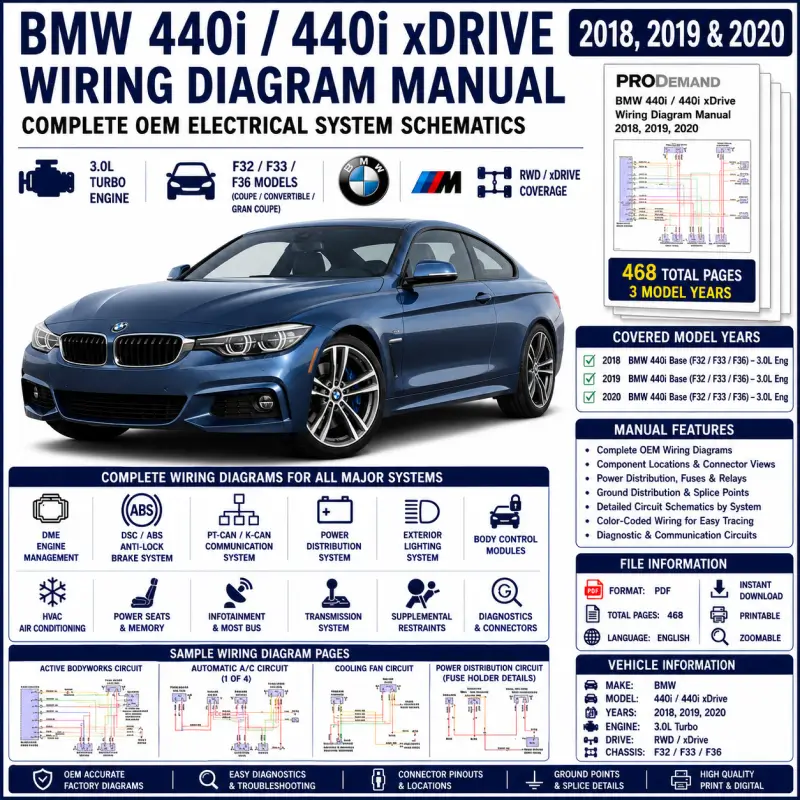 bmw-440i-440i-xdrive-f32-f33-f36-2018-2020-wiring-diagram-manual BMW 440i and 440i xDrive F32 F33 F36 2018-2020 wiring diagram manual PDF for 3.0L turbo DME, DSC, PT-CAN, power distribution, HVAC, transmission, body modules, and OEM electrical circuit schematics