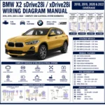 BMW X2 sDrive28i and xDrive28i F39 2018-2020 and 2022 wiring diagram manual PDF for 2.0L turbo electrical systems, DME, DSC, PT-CAN, xDrive, power distribution, and OEM circuit schematics.