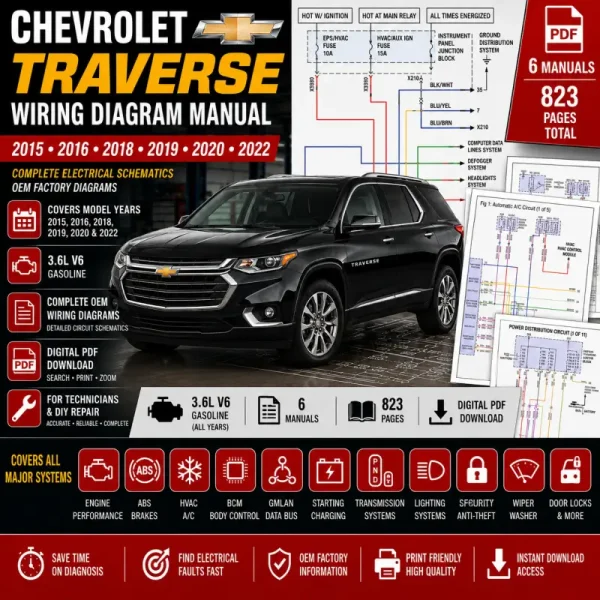 Chevrolet Traverse wiring diagram manual 2015–2022 3.6L electrical schematics
