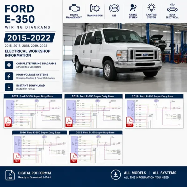 Ford E-350 Super Duty wiring diagrams 2015 2016 2018 2019 2022 electrical schematics